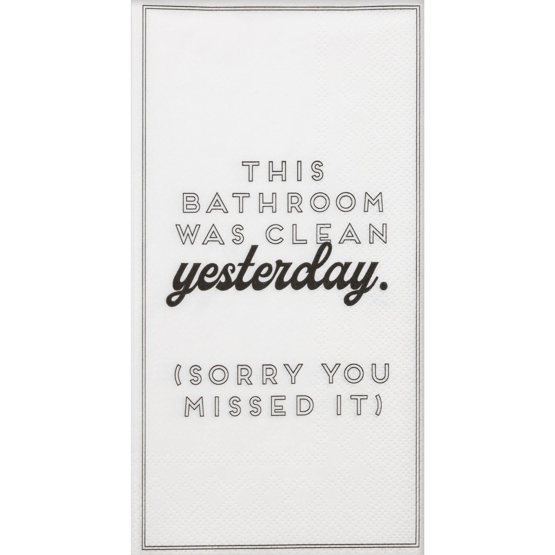 slide 1 of 1, Party City Bathroom Was Clean Yesterday Premium Paper Guest Towels, 16 ct