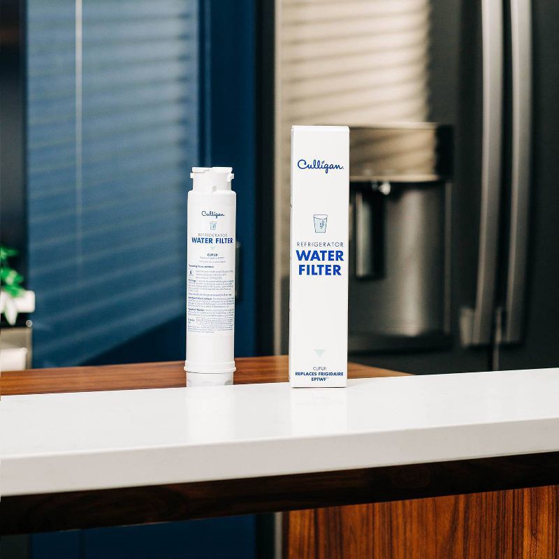 slide 6 of 10, Culligan CUFUII Replacement Frigidaire (EPTWF) Refrigerator Water Filter: Filters Lead, Mercury, Chlorine, VOCs, 9" Height, 1 ct