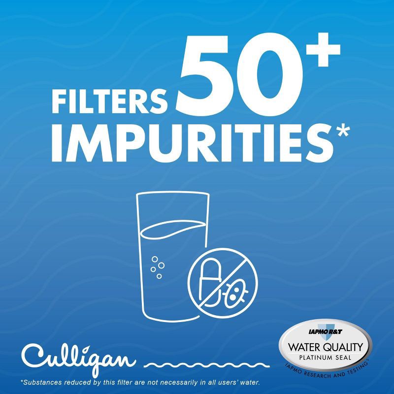 slide 3 of 10, Culligan CUL700 Replacement LG (LT700P) Refrigerator Water Filter: Filters Odors, Lead, Chlorine, Microplastics, VOCs, 1 ct