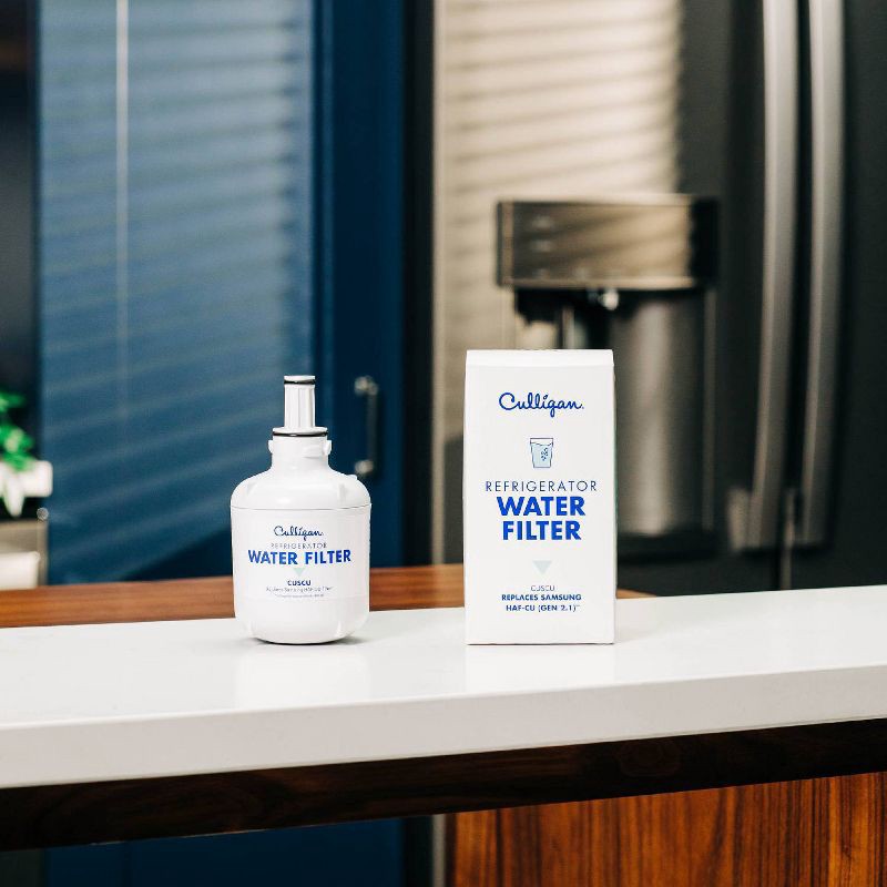 slide 6 of 10, Culligan CUSCU Replacement Samsung (HAF-CU1) Refrigerator Water Filter: Filters Odors, Lead, Chlorine, VOCs, 30-Day Warranty, 1 ct