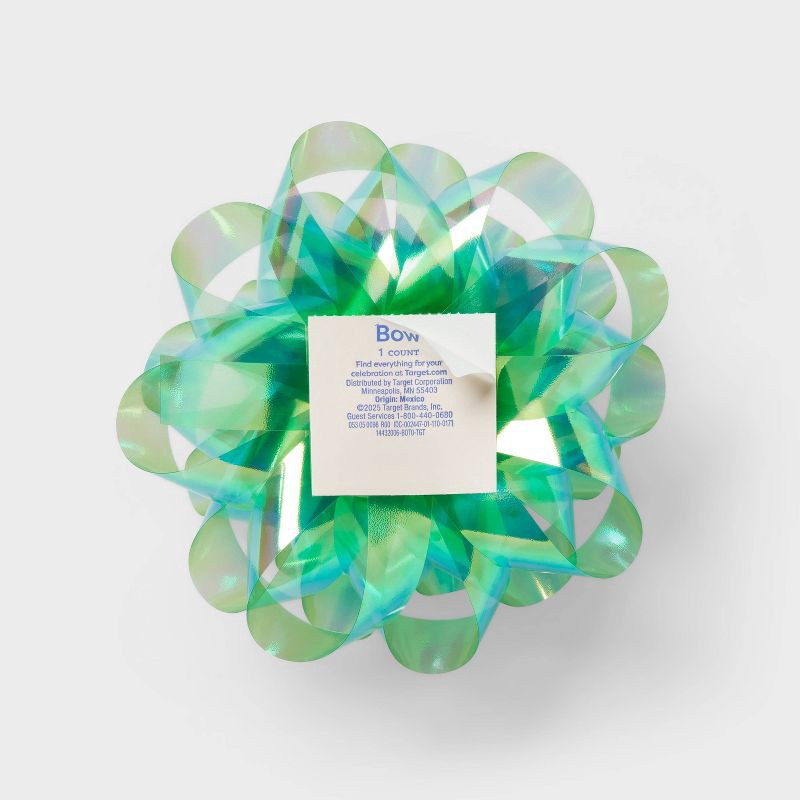 slide 3 of 3, 6" Large Gift Bow Green - Spritz™, 1 ct