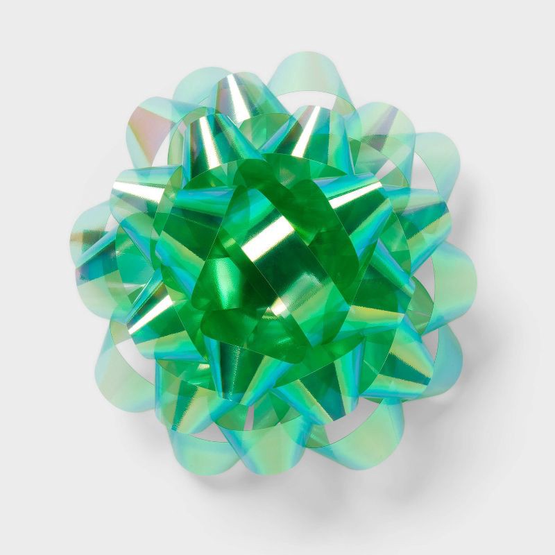 slide 1 of 3, 6" Large Gift Bow Green - Spritz™, 1 ct