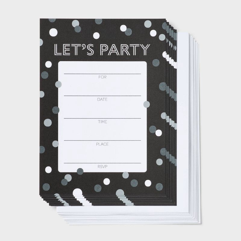 slide 1 of 3, 10ct Invitation Lets Party - Spritz™, 10 ct