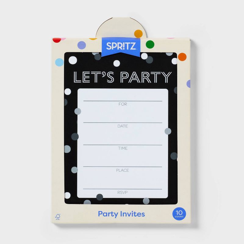 slide 3 of 3, 10ct Invitation Lets Party - Spritz™, 10 ct