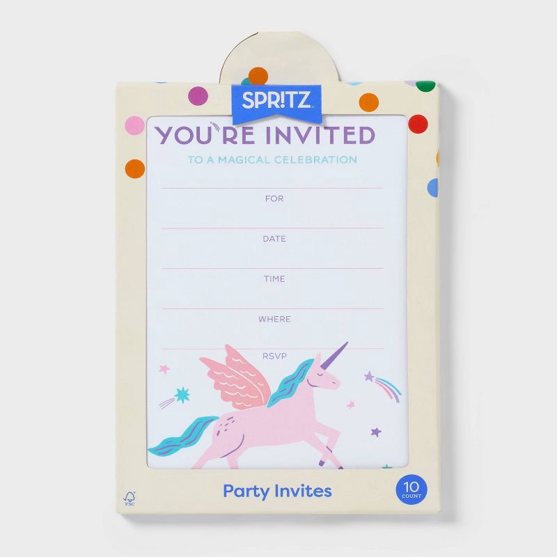slide 3 of 3, 10ct Invitation Unicorn - Spritz™, 10 ct