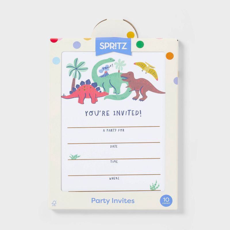 slide 3 of 3, 10ct Invitation Boy Dino - Spritz™, 10 ct
