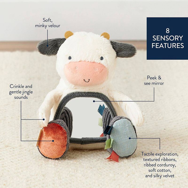slide 2 of 8, Itzy Ritzy Bitzy Mirror - Sensory Tummy Time Mirror - Cow, 1 ct