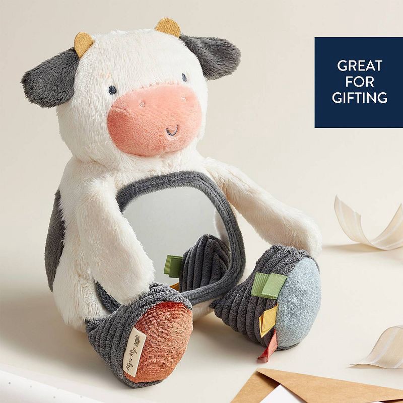 slide 7 of 8, Itzy Ritzy Bitzy Mirror - Sensory Tummy Time Mirror - Cow, 1 ct