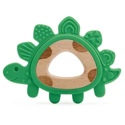 Hape Baby Teether - Dino: Silicone, Beechwood, Rattles