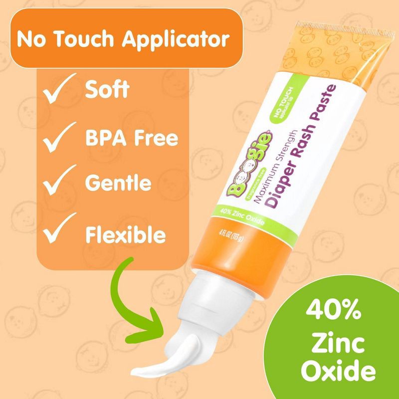 slide 4 of 10, Boogie No Touch Maximum Strength Diaper Rash Cream with Spatula Applicator in Tube - 4oz, 4 oz