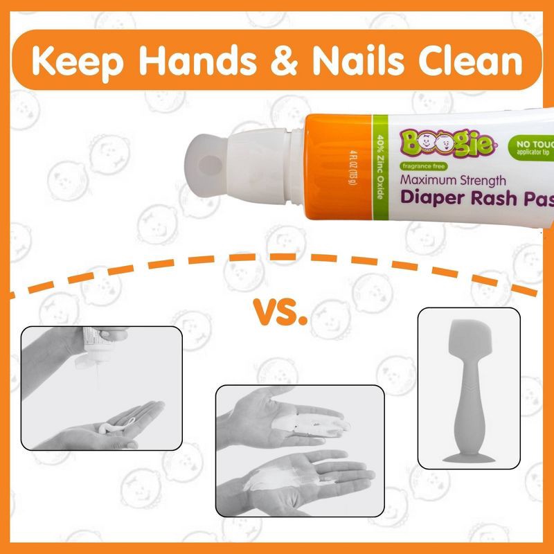 slide 7 of 10, Boogie No Touch Maximum Strength Diaper Rash Cream with Spatula Applicator in Tube - 4oz, 4 oz