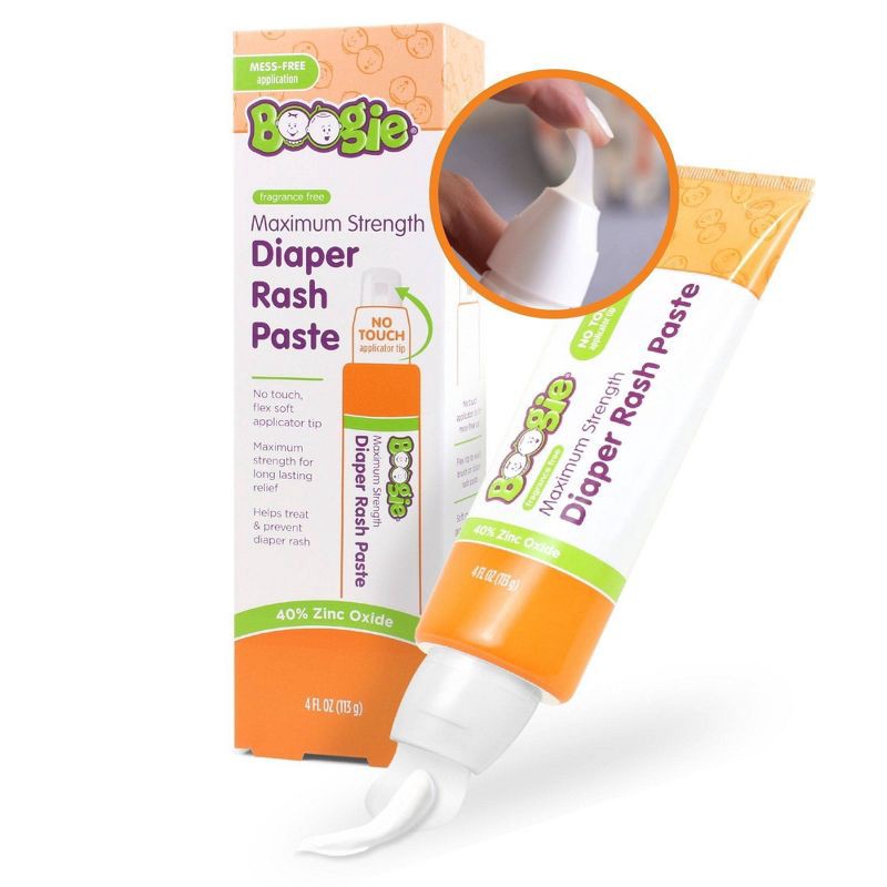 slide 1 of 10, Boogie No Touch Maximum Strength Diaper Rash Cream with Spatula Applicator in Tube - 4oz, 4 oz