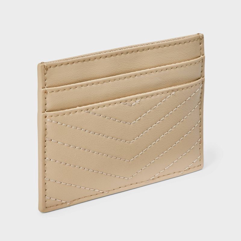 slide 2 of 4, Basic Card Case Wallet - A New Day™ Tan: Shell, Solid Pattern, 4.25" Width, 3.125" Height, 1 ct