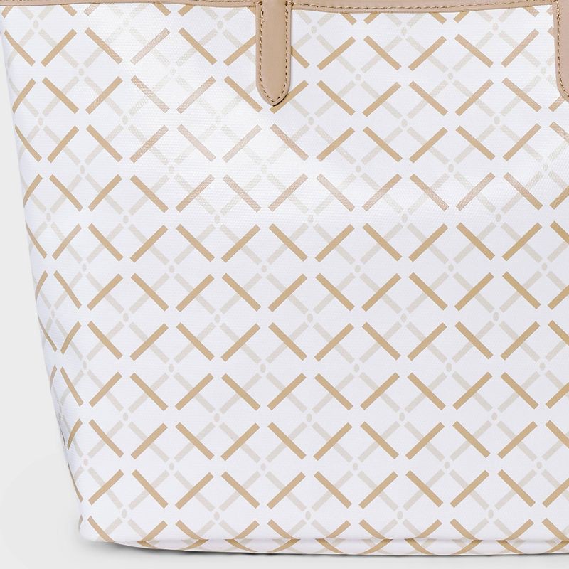 slide 5 of 5, Coated Canvas Tote Bag - A New Day™ White: Geometric Pattern, Double Shoulder Handles, Cotton Shell, 1 ct