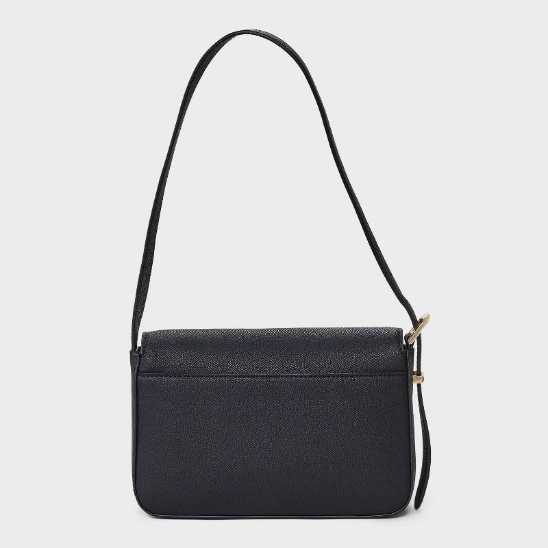 slide 6 of 6, Flap Shoulder Bag - A New Day™ Black: Shell, Adjustable Strap, Lightweight Design, 1 ct