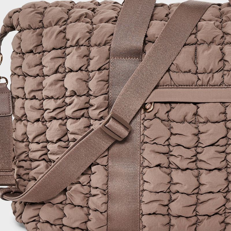 slide 5 of 6, Foundational Weekender Bag - Universal Thread™ Pucker Brown: 90% Recycled Nylon, Double Handle, Removable Strap, 48 Linear Inches, 1 ct