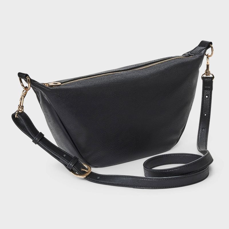 slide 3 of 5, Essential Sling Crossbody Bag - Universal Thread™ Black: Shell, Removable Strap, 45.5" Max Length, 1 ct