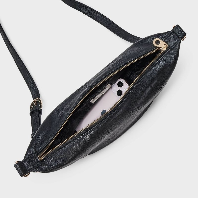 slide 4 of 5, Essential Sling Crossbody Bag - Universal Thread™ Black: Shell, Removable Strap, 45.5" Max Length, 1 ct