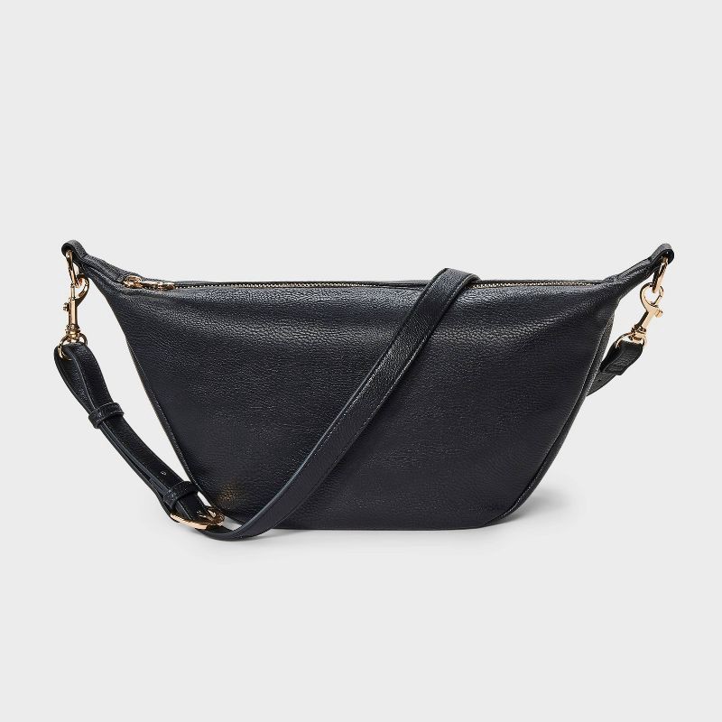 slide 1 of 5, Essential Sling Crossbody Bag - Universal Thread™ Black: Shell, Removable Strap, 45.5" Max Length, 1 ct