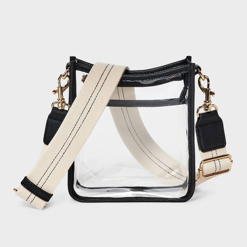 slide 1 of 6, Everyday Crossbody Bag - Universal Thread™ Black Clear: Removable Strap, TPU Shell, Vinyl Construction, 1 ct