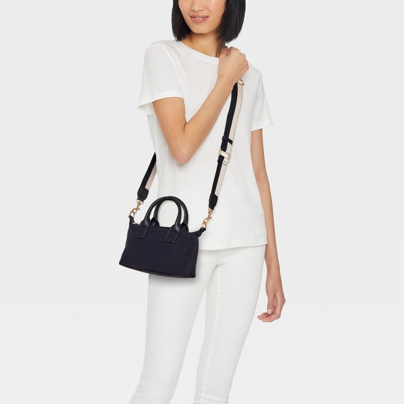 slide 2 of 5, Foundational Mini Tote Handbag - Universal Thread™ Black: Recycled Nylon, Double Handle, Removable Strap, 1 ct