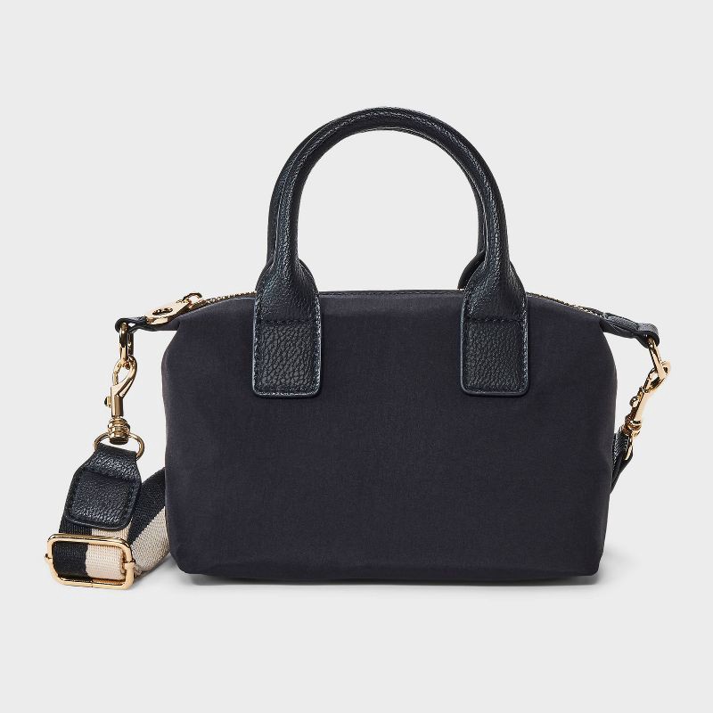 slide 1 of 5, Foundational Mini Tote Handbag - Universal Thread™ Black: Recycled Nylon, Double Handle, Removable Strap, 1 ct