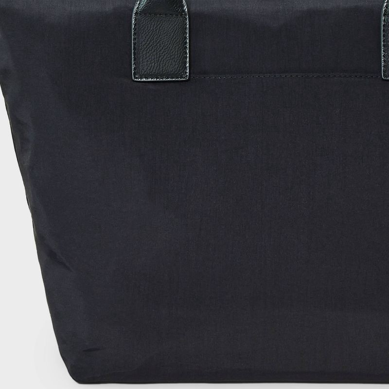 slide 5 of 5, Foundational Tote Handbag - Universal Thread™ Black: Double Handle, Recycled Nylon, Woven, Unstructured, 1 ct