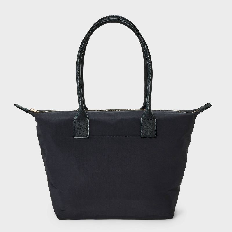 slide 1 of 5, Foundational Tote Handbag - Universal Thread™ Black: Double Handle, Recycled Nylon, Woven, Unstructured, 1 ct