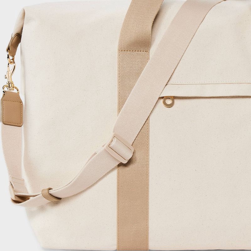 slide 5 of 6, Foundational Weekender Bag - Universal Thread™ Taupe: Cotton Shell, Zip Closure, Detachable Strap, 1 ct