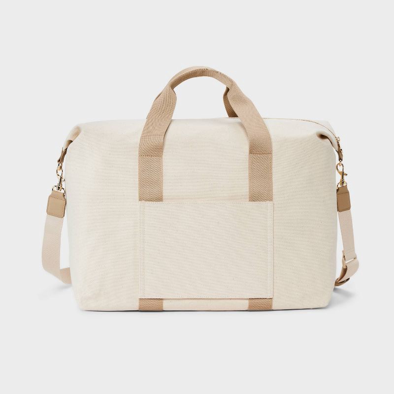 slide 6 of 6, Foundational Weekender Bag - Universal Thread™ Taupe: Cotton Shell, Zip Closure, Detachable Strap, 1 ct