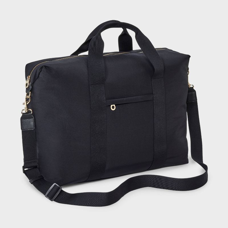slide 3 of 6, Foundational Weekender Bag - Universal Thread™ Black: 90% Recycled Nylon, Double Handle, Removable Strap, 48 Linear Inches, 1 ct