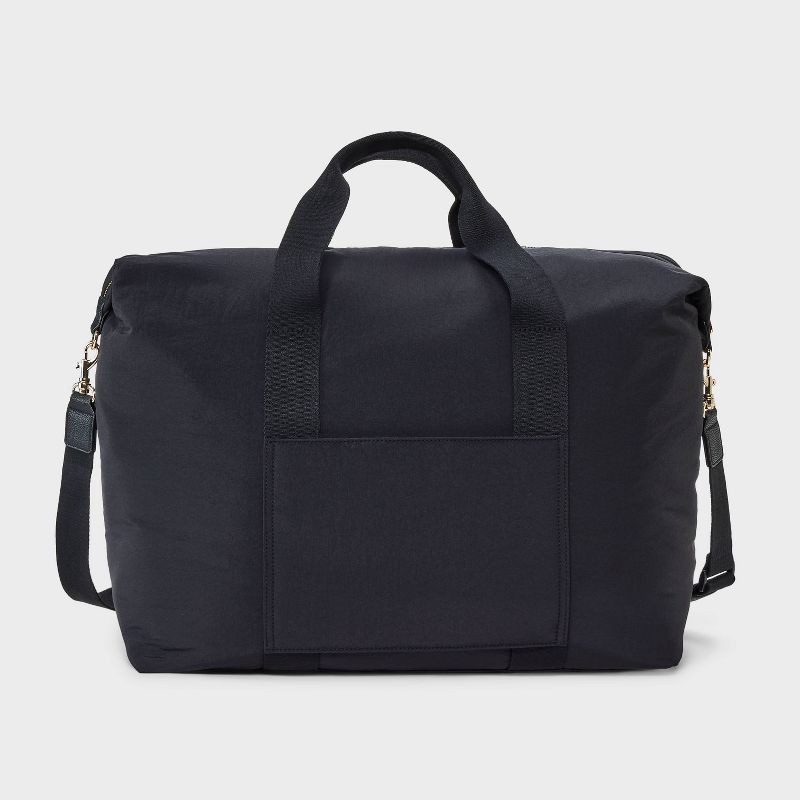 slide 6 of 6, Foundational Weekender Bag - Universal Thread™ Black: 90% Recycled Nylon, Double Handle, Removable Strap, 48 Linear Inches, 1 ct