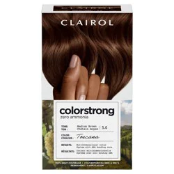 Clairol ColorStrong Ammonia Free Permanent Hair Color Dye Kit - 5 Medium Brown: Moisturizing, Shine Enhancing, Textured Hair, Vitamin E