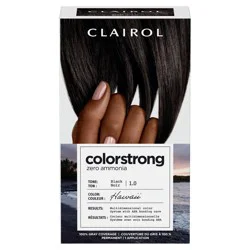 Clairol ColorStrong Ammonia Free Permanent Hair Color Dye Kit - 1 Black
