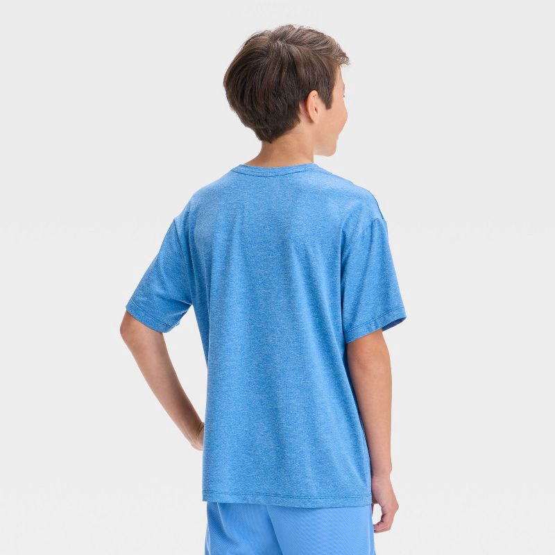 slide 2 of 3, Boys' Ventilated Pocket T-Shirt - All In Motion™ Blue XL: Recycled Polyester, Spandex, Moisture Wicking, Quick Drying, 1 ct
