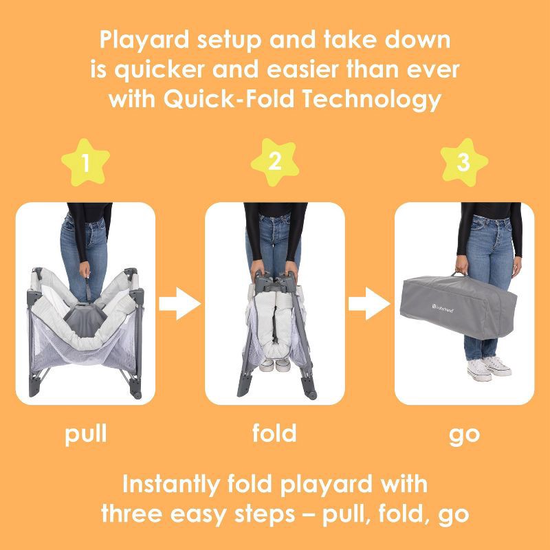 slide 2 of 10, Baby Trend Play Suite 3-in-1 Quick-Fold Playard with Baby Gym - Quartz Stone, 1 ct