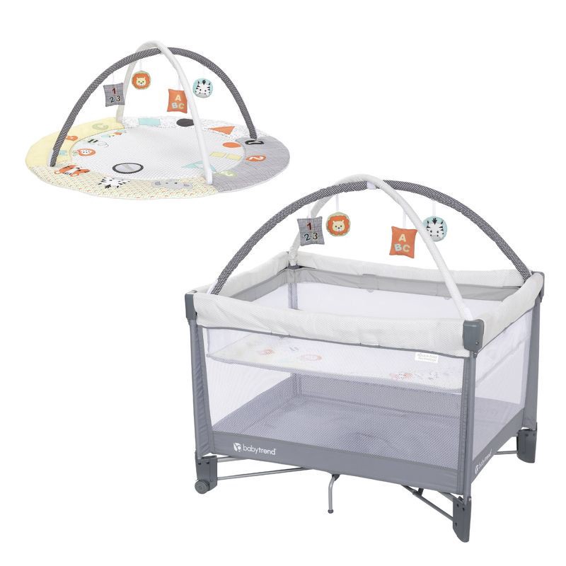 slide 1 of 10, Baby Trend Play Suite 3-in-1 Quick-Fold Playard with Baby Gym - Quartz Stone, 1 ct