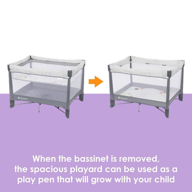slide 8 of 10, Baby Trend Play Suite 3-in-1 Quick-Fold Playard with Baby Gym - Quartz Stone, 1 ct