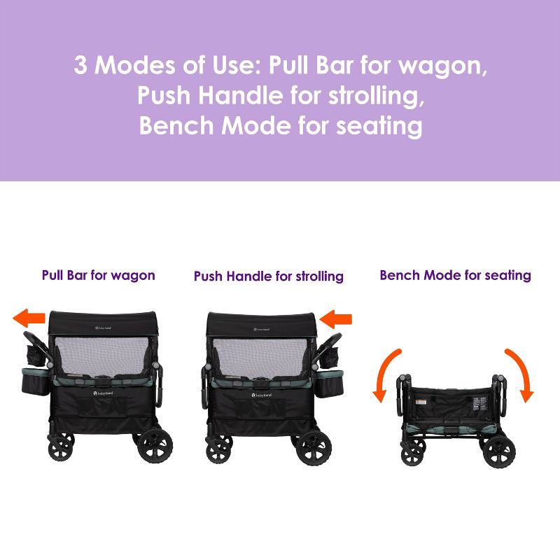 slide 3 of 31, Baby Trend Quest PLUS 3-in-1 Stroller Wagon - Madrid Green, 1 ct