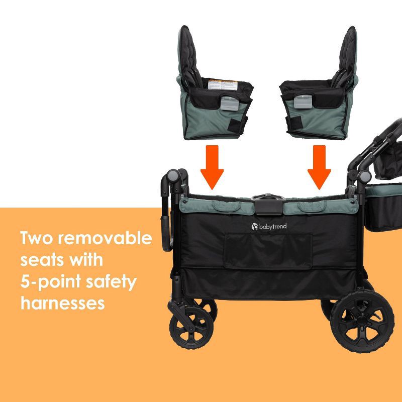 slide 12 of 31, Baby Trend Quest PLUS 3-in-1 Stroller Wagon - Madrid Green, 1 ct