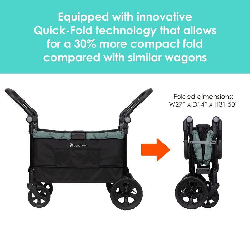 slide 6 of 31, Baby Trend Quest PLUS 3-in-1 Stroller Wagon - Madrid Green, 1 ct