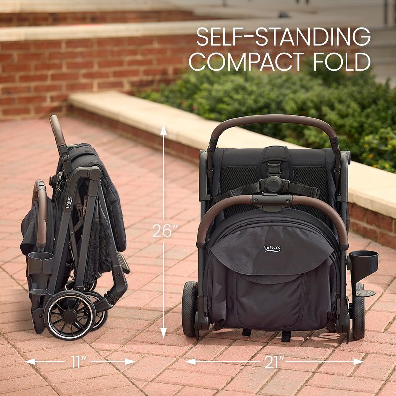 slide 8 of 15, Britax Juniper Compact Stroller, Lightweight Fold-and-Go Design - Raven Black, 1 ct