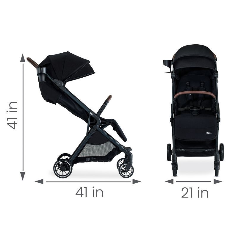 slide 9 of 15, Britax Juniper Compact Stroller, Lightweight Fold-and-Go Design - Raven Black, 1 ct