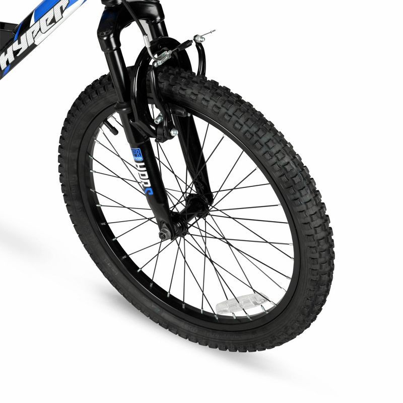 slide 16 of 16, Hyper 20" Full Suspension Bear Mountain Bike - Black/Blue: 7-Speed, Steel Frame, 1 ct