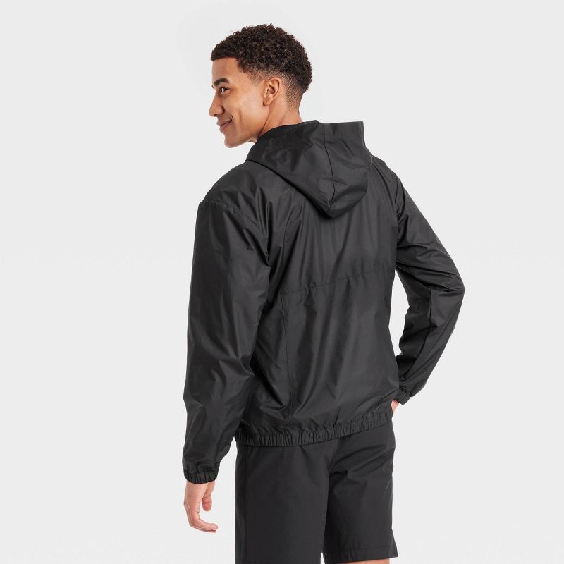 slide 2 of 3, Men's Windbreaker Jacket - All In Motion™ Black M: Lightweight, Water-Resistant, Packable,, 1 ct