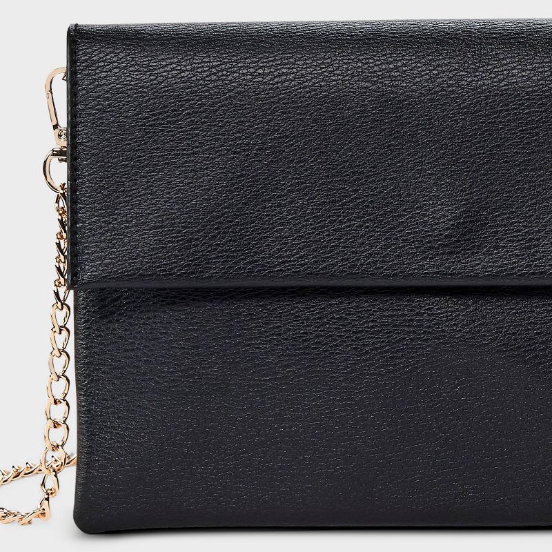 slide 5 of 6, Flap Clutch Bag - A New Day™ Black: Magnetic Closure, Detachable Strap, 48" Max Length, 1 ct