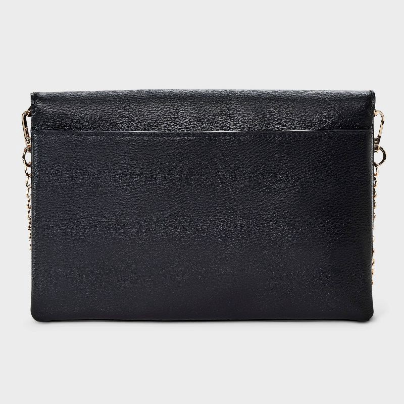 slide 6 of 6, Flap Clutch Bag - A New Day™ Black: Magnetic Closure, Detachable Strap, 48" Max Length, 1 ct