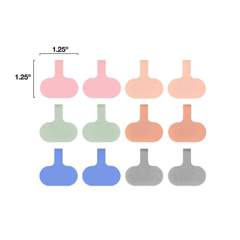 slide 3 of 8, Wrap-It 12pk Cable Labels Regular Muted, 12 ct