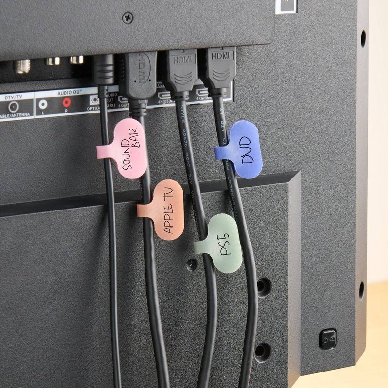 slide 6 of 8, Wrap-It 12pk Cable Labels Regular Muted, 12 ct