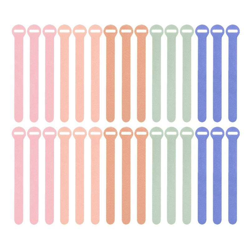 slide 3 of 7, Wrap-It 30pk Self-Gripping Cable Ties 6"x0.5" Muted, 30 ct